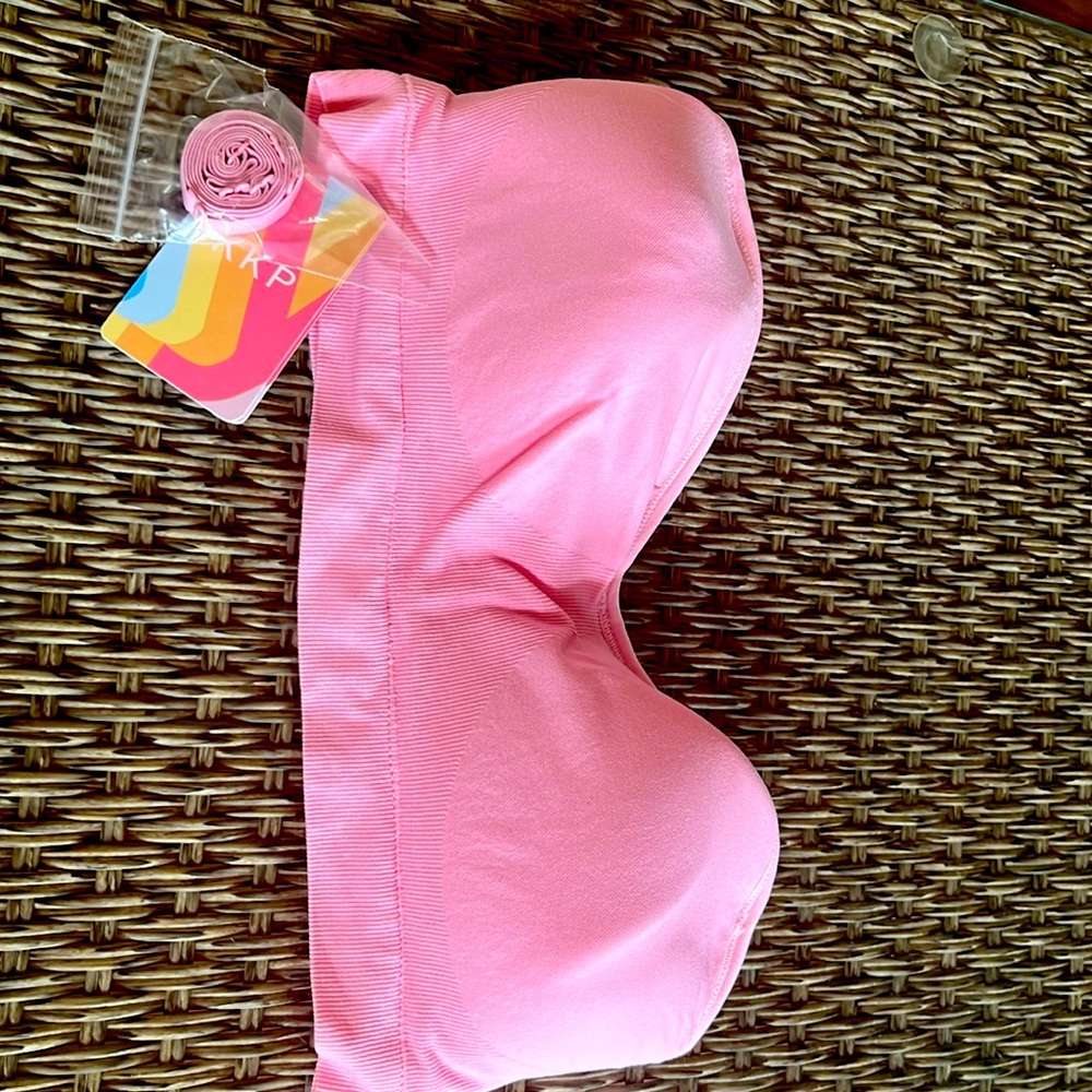 KKP Strapless Bra Non-Slip, Padded Bandeau Bra Wireless Tube Top Bra  SZ X PINK